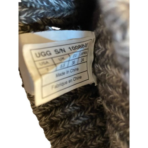 UGG Isla Grey Cable Knit Pull on Lace Up Casual Boho Warm Womens Boot Size 7 - Picture 6 of 8